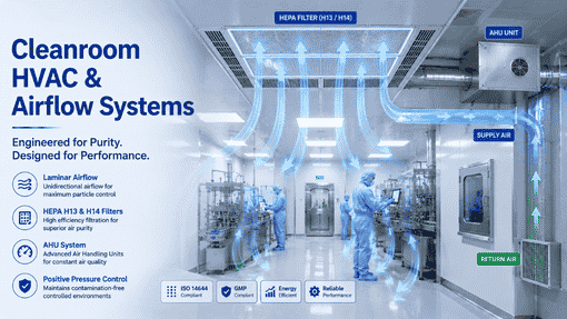 HVAC with dedicated AHU, HEPA H13 and H14 filtration